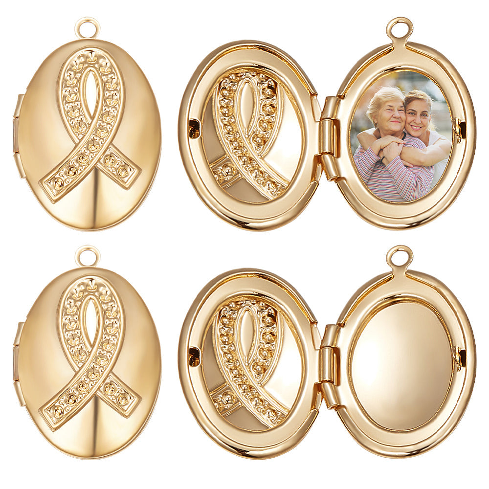 Médaillon Doré  – Pendentif Ovale à Photo Personnalisable