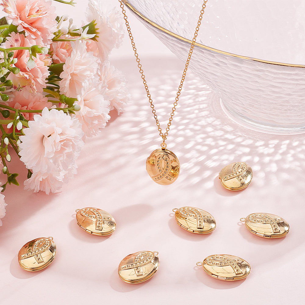 Médaillon Doré  – Pendentif Ovale à Photo Personnalisable