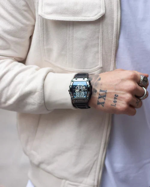 Montre Tendance Luxe Quartz Homme Carre Etanche Classe