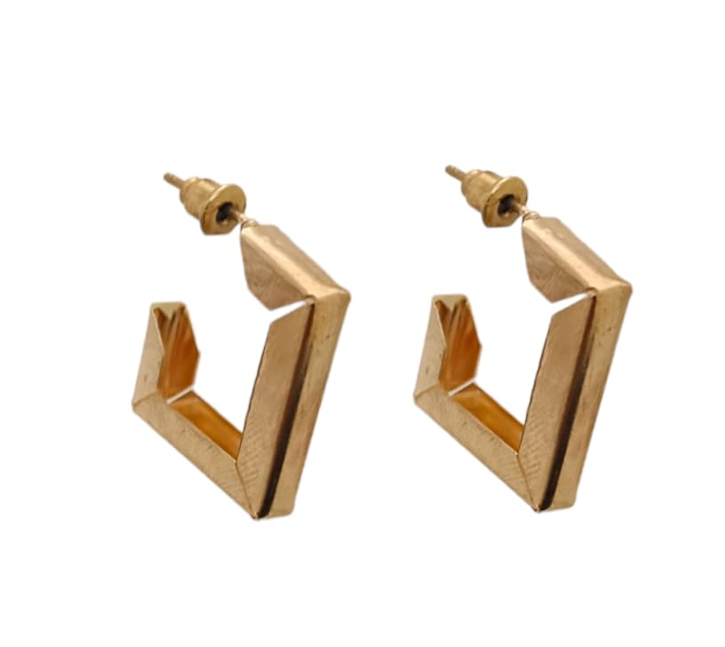 Boucles d’oreilles hoops carrés – Edge Chic