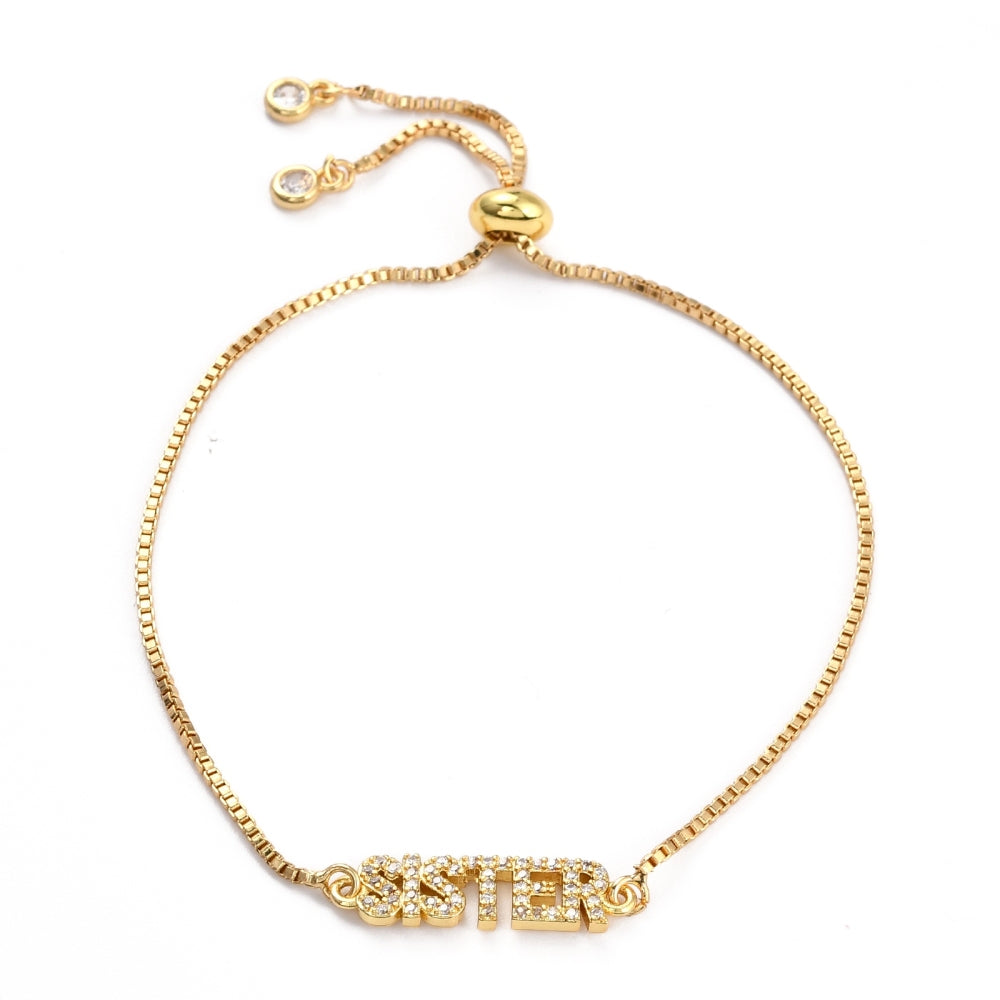 Bracelet SISTER doré – serti de zircons scintillants