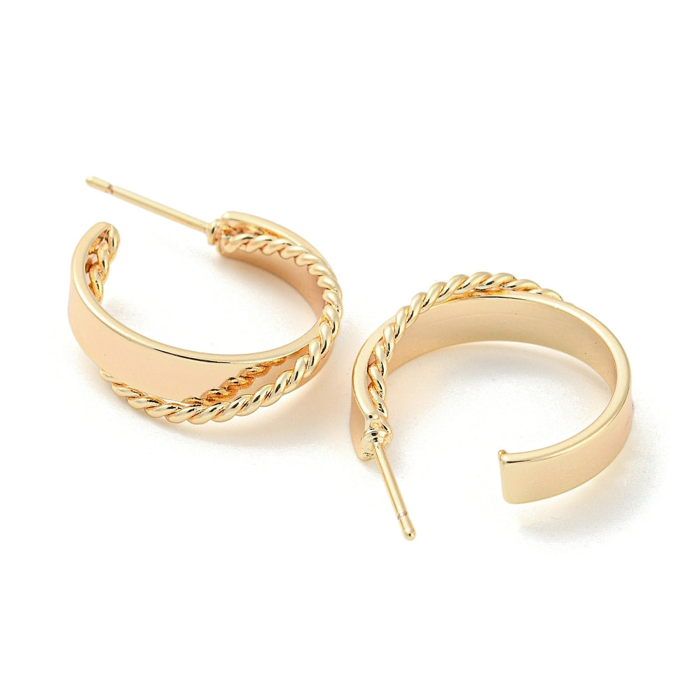 Boucles d’Oreilles Créoles Dorées Torsadées