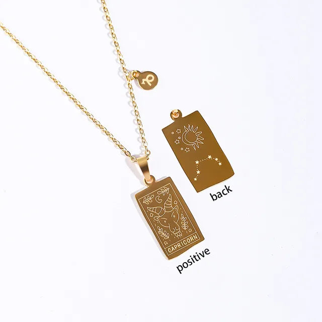 Collier Signe Astrologique Capricorne – Acier Inoxydable Doré