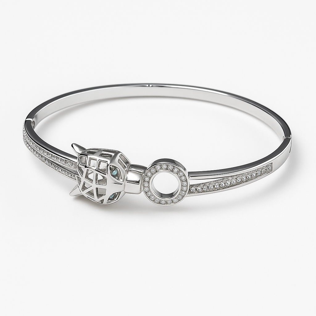 Bracelet Panthère Élégance Argentée