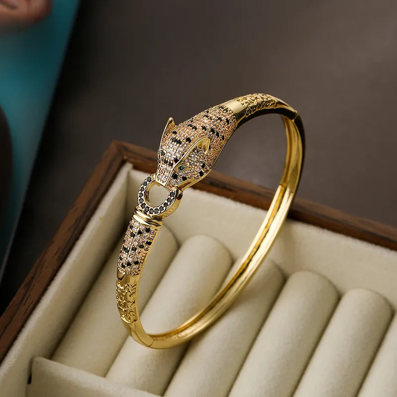 🐆 Bracelet Panthère Plaqué Or 18K