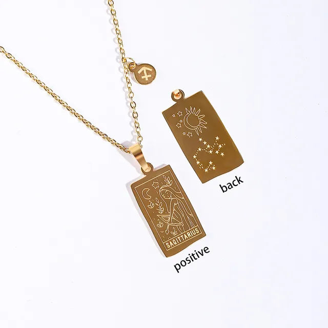 Collier Signe Astrologique Sagittaire – Acier Inoxydable Doré