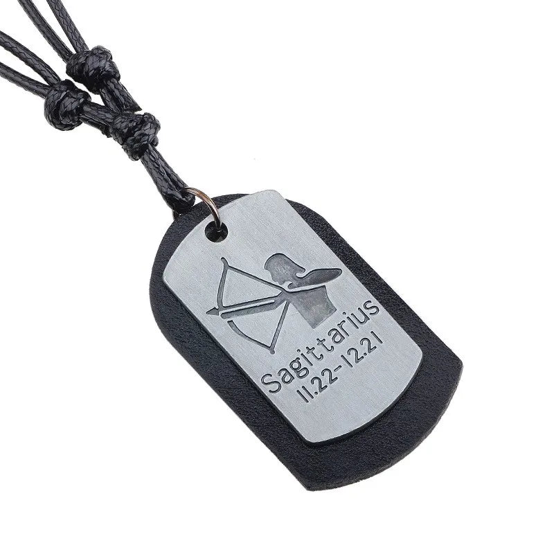 Pendentif Dog Tag Signe Sagittaire – Unisexe