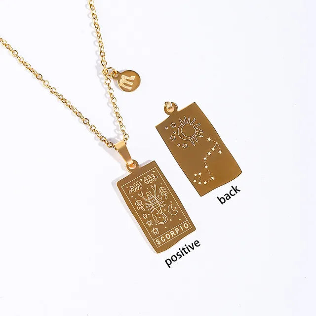 Collier Signe Astrologique Scorpion – Acier Inoxydable Doré