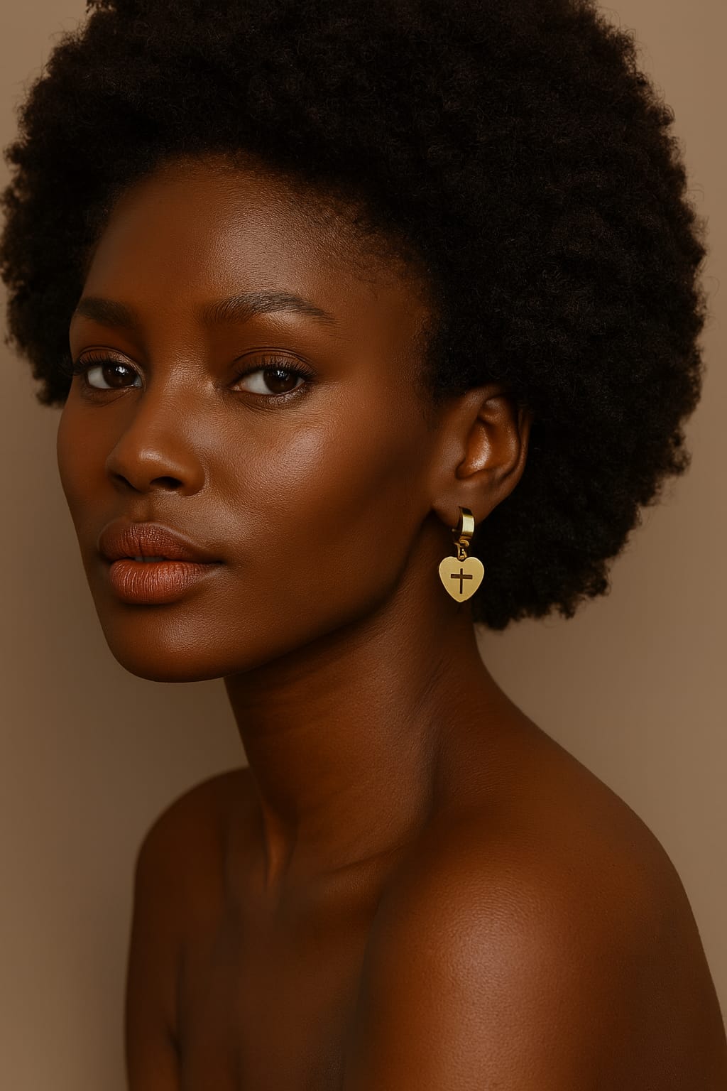 Boucle d'oreilles femme en acier inoxydable - Croix pendante "Love Cross"