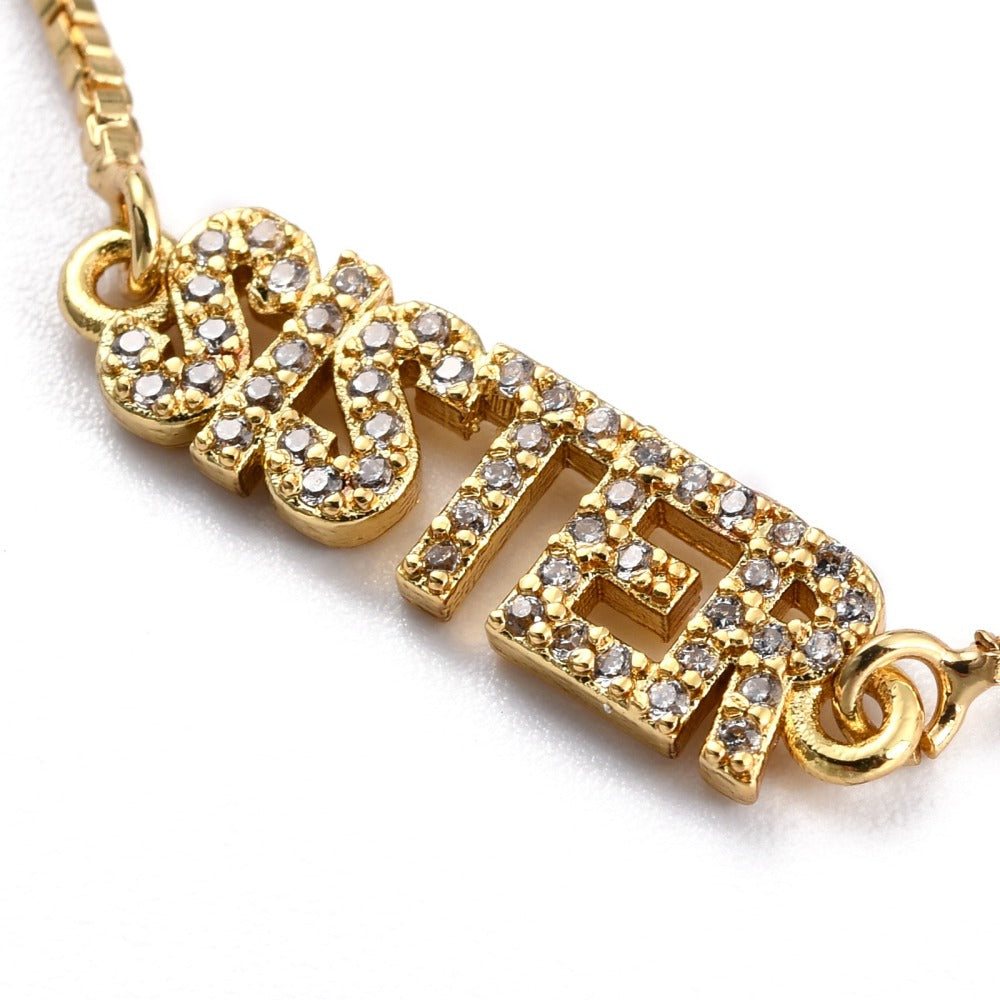 Bracelet SISTER doré – serti de zircons scintillants