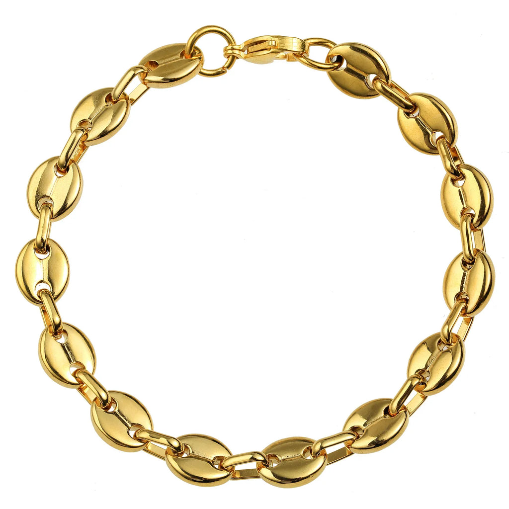 Bracelet Grain de café doré – Acier Inoxydable