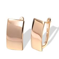 Boucles d’Oreilles Rectangulaires Dorées – Acier Inoxydable 316L