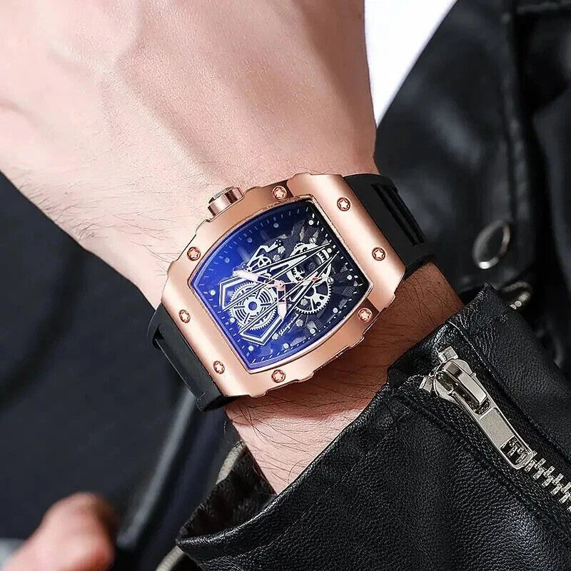 Montre Tendance Luxe Quartz Homme Carre Etanche Classe